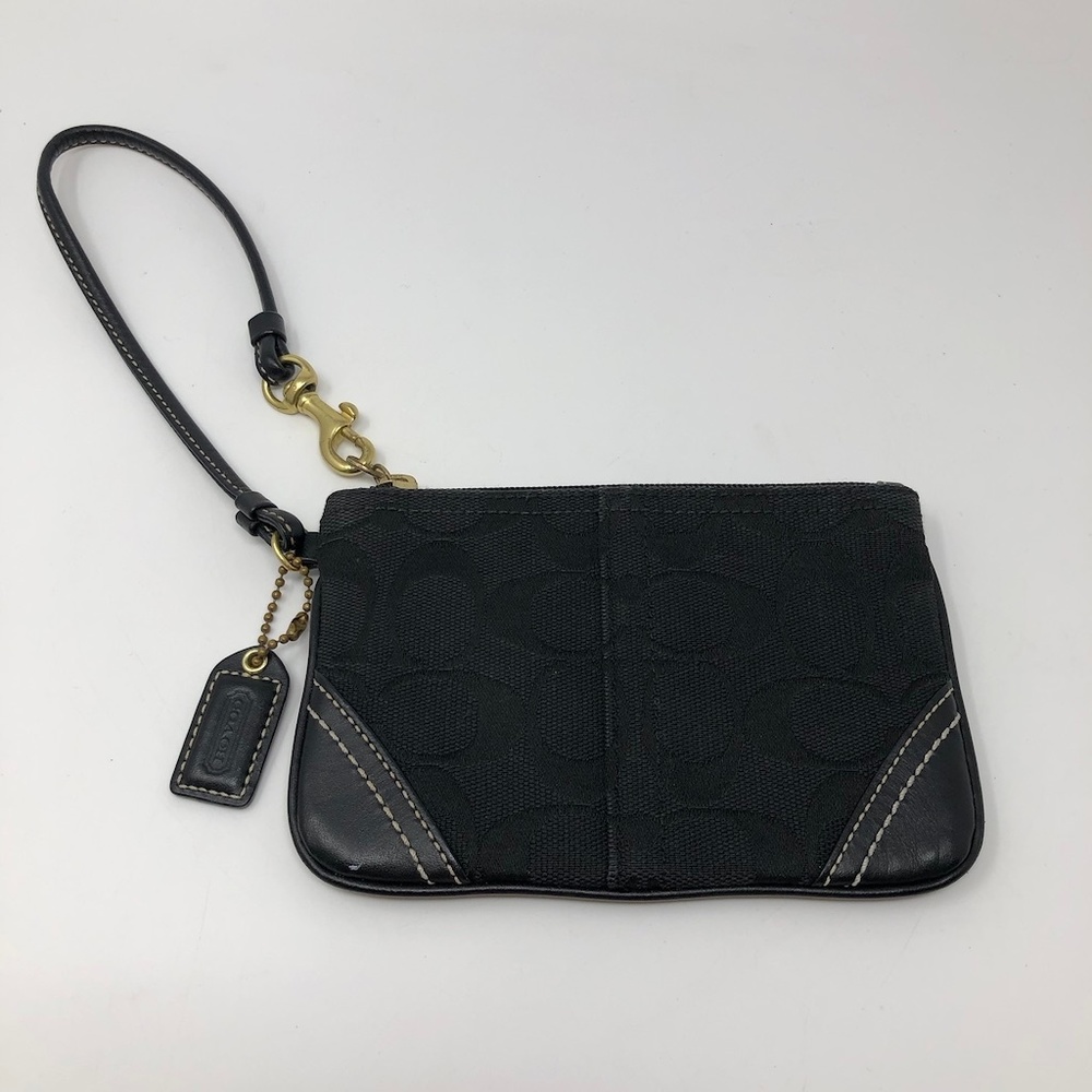 Coach Wristlet Black Canvas